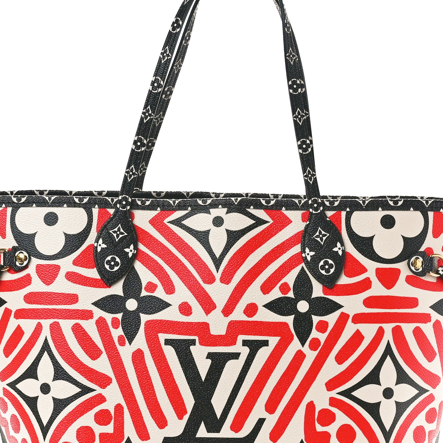 Louis Vuitton Monogram Giant Crafty Neverfull MM Creme Rouge Black 7 of 9