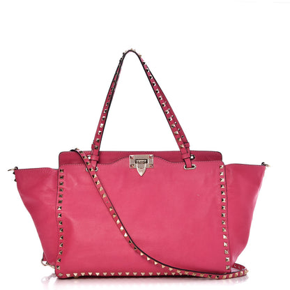 Valentino Garavani Vitello Medium Rockstud Tote Pop Fuxia 1 of 19