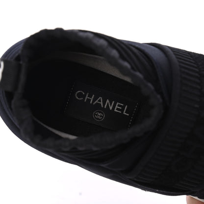 Chanel Stretch Fabric CC Sneakers 39 Black 5 of 14