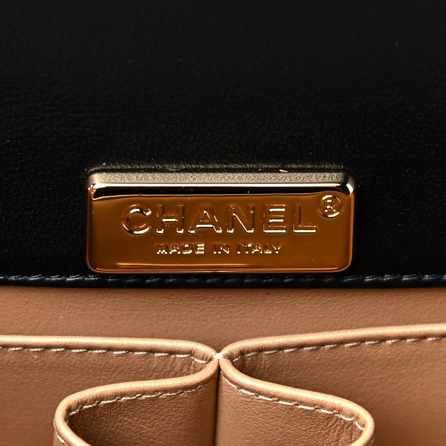 Chanel Lambskin Quilted Mini Golden Plate Flap Black 6 of 14