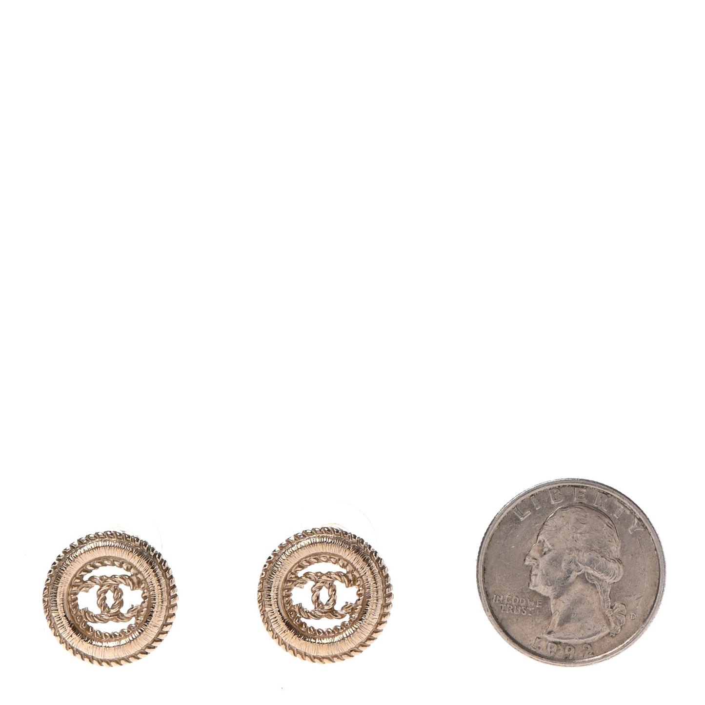 Twisted CC Earrings Light Gold
