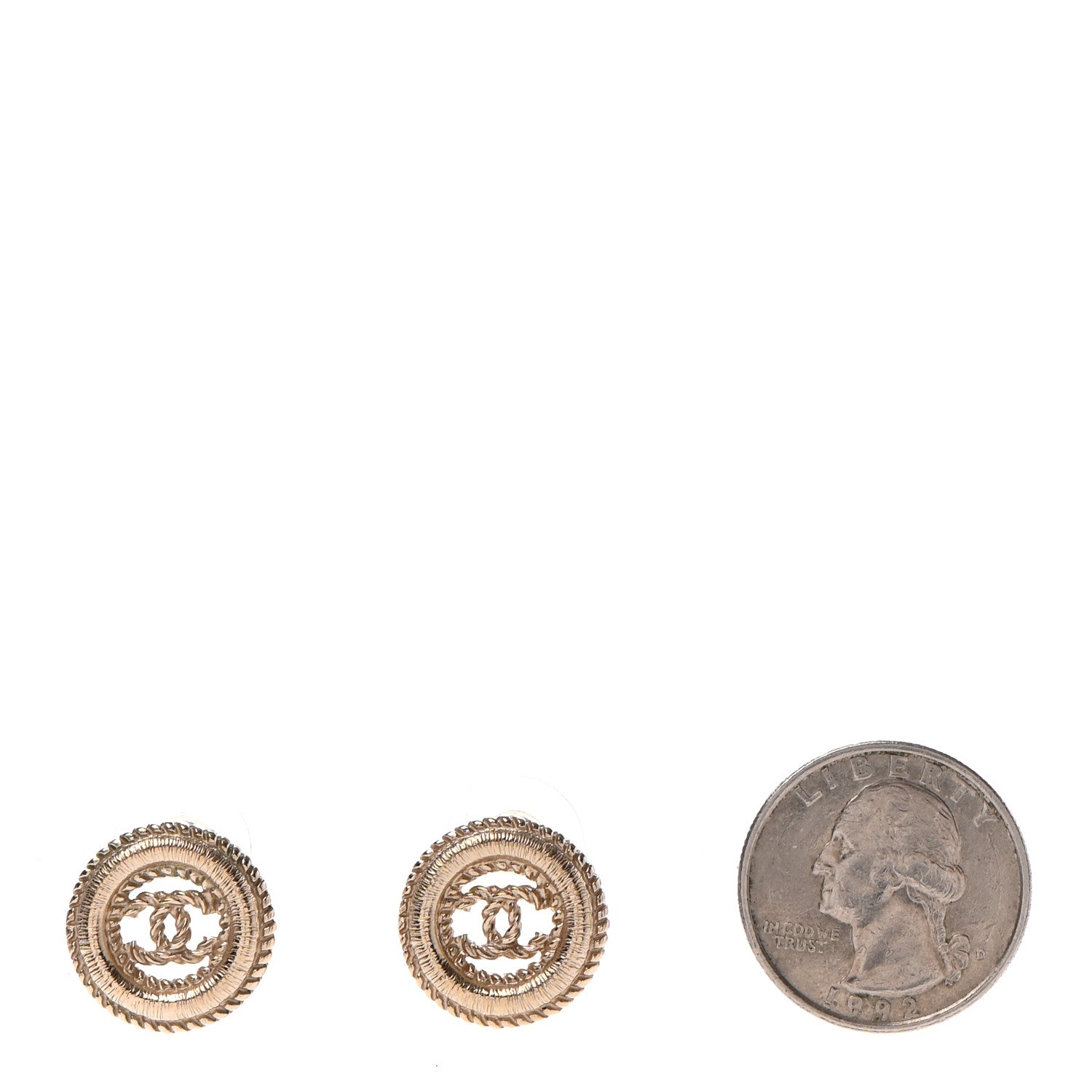 Chanel Twisted CC Earrings Light Gold 2 of 4