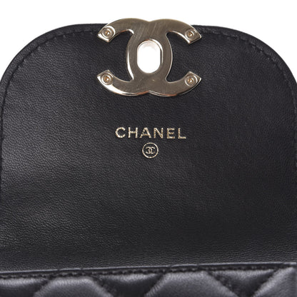 Chanel Lambskin Quilted Phone Chain Clutch Waist Bag Black 7 of 12