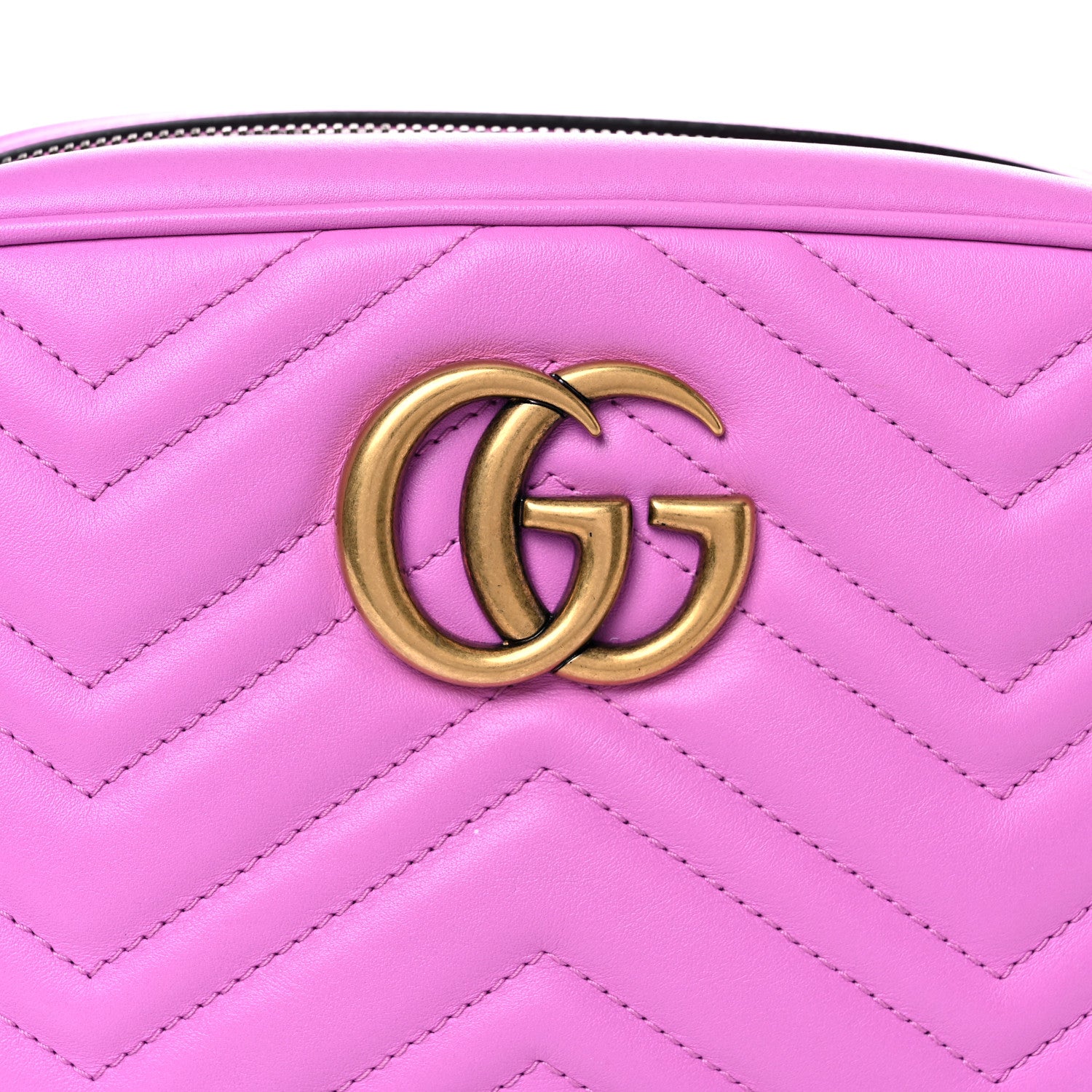 Gucci Calfskin Matelasse Small GG Marmont Chain Shoulder Bag Candy Mousse 12 of 12