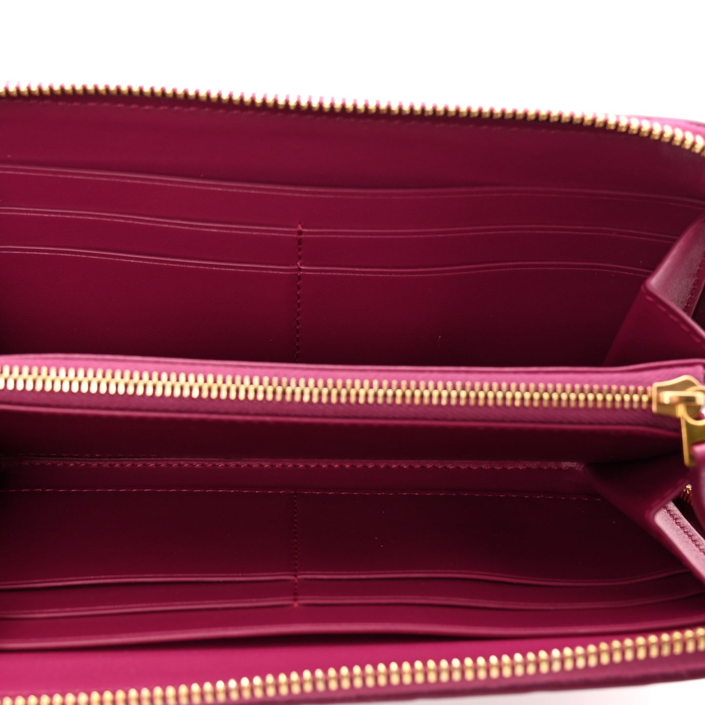 Nappa Intrecciato Zip Around Wallet Cinnabar