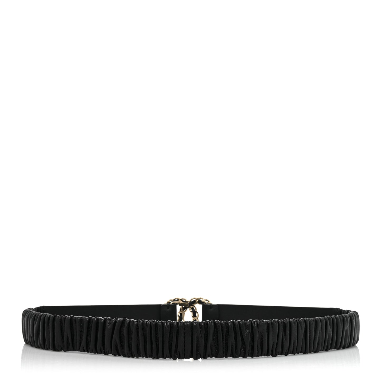 Lambskin Logo Belt 75 30 Black Gold