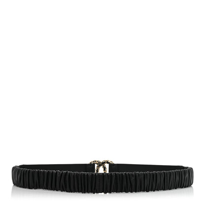 Chanel Lambskin Logo Belt 75 30 Black Gold 2 of 5