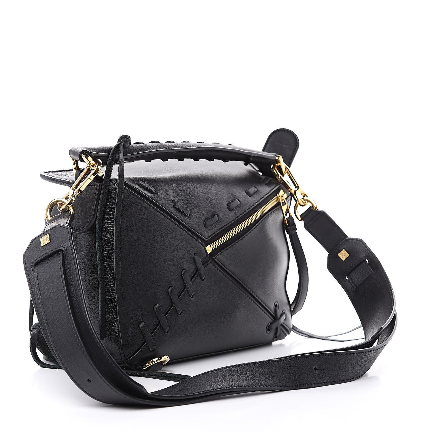 Loewe Calfskin Small Whipstitch Puzzle Bag Black 3 of 13