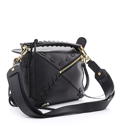 Loewe Calfskin Small Whipstitch Puzzle Bag Black 3 of 13