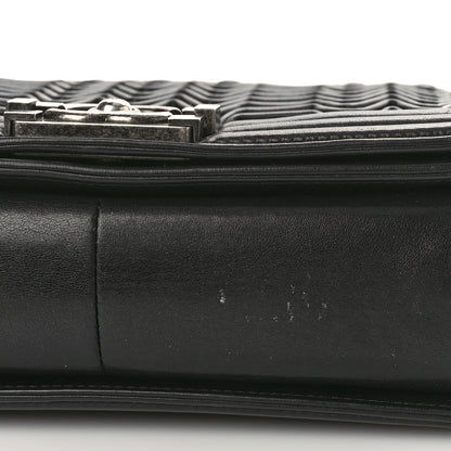 Chanel Calfskin Pleated Medium Boy Flap Black 10 of 12