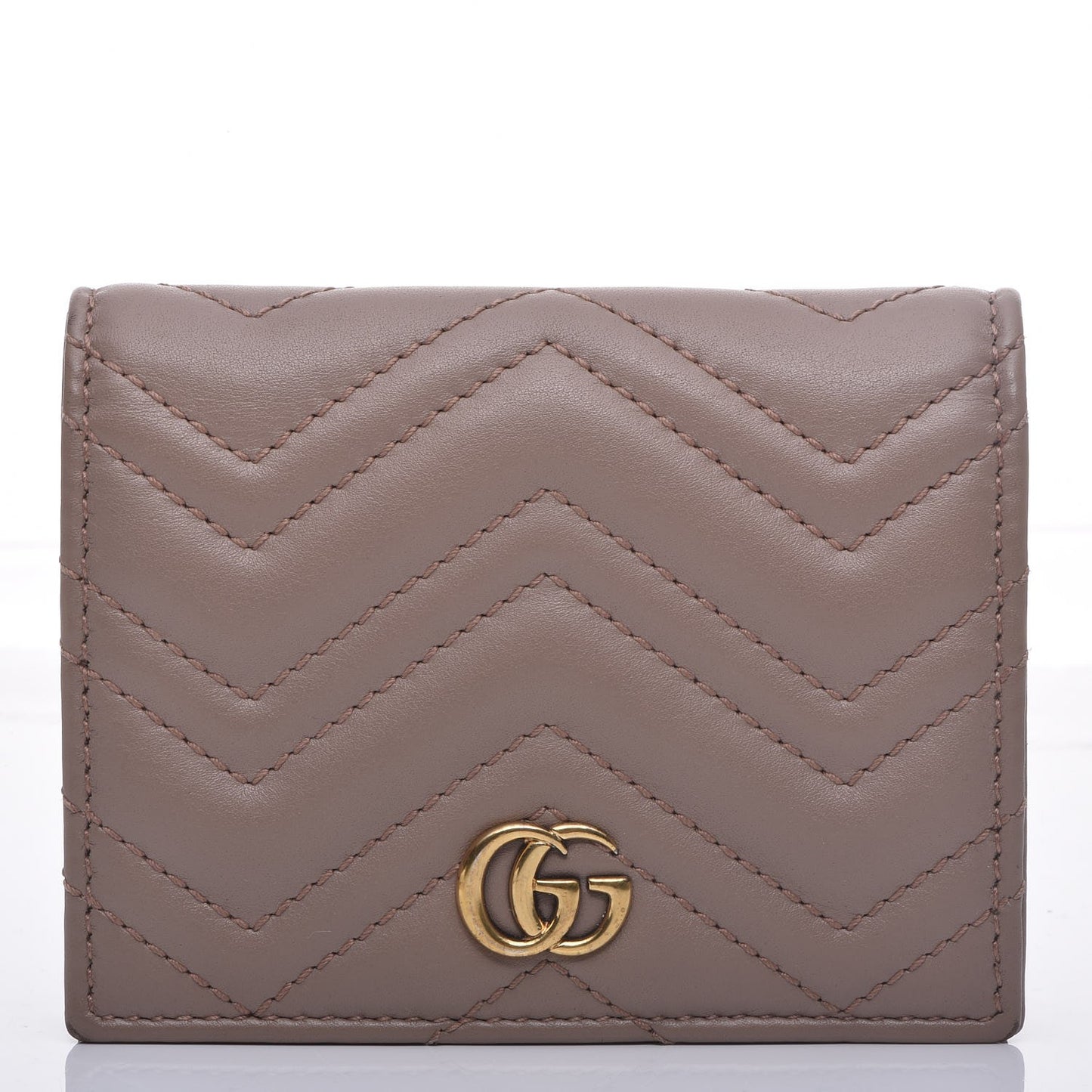 Calfskin Matelasse GG Marmont Card Case Porcelain Rose