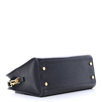 Saint Laurent Smooth Calfskin Small Monogram Cabas Navy 4 of 23