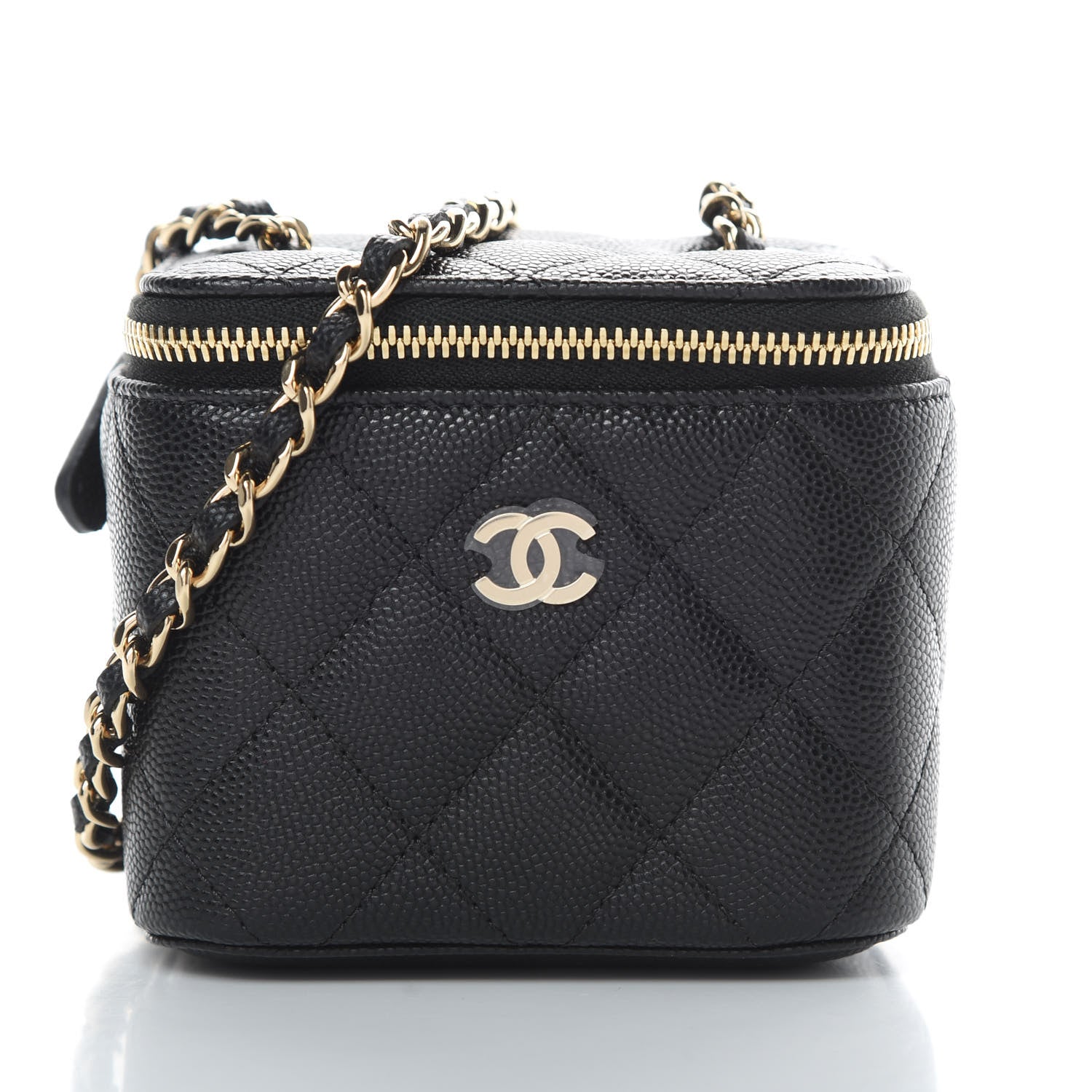 Chanel Caviar Quilted Mini Vanity Case With Chain Black 8 of 11