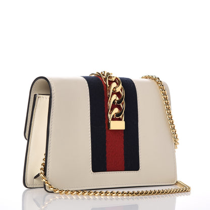 Gucci Calfskin Super Mini Sylvie Chain Shoulder Bag White 4 of 10