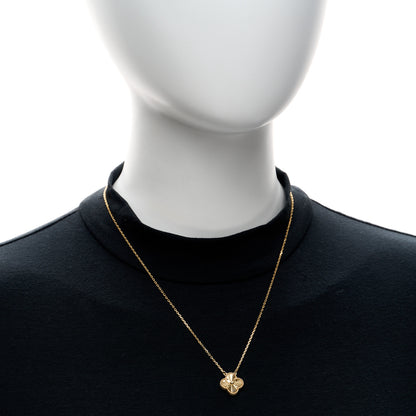 Van Cleef & Arpels 18K Yellow Gold Guilloche Vintage Alhambra Pendant Necklace 2 of 6