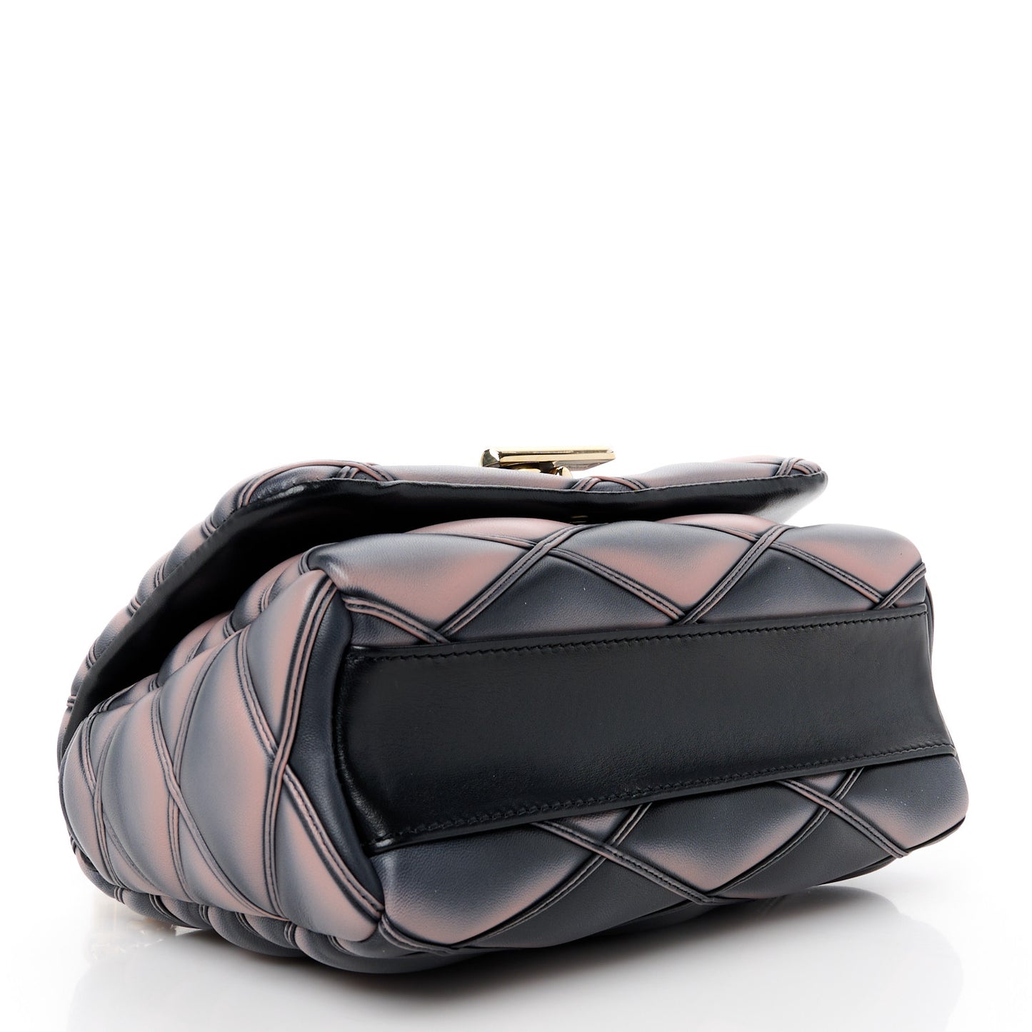 Lambskin Malletage Top Handle GO-14 MM Black Pink