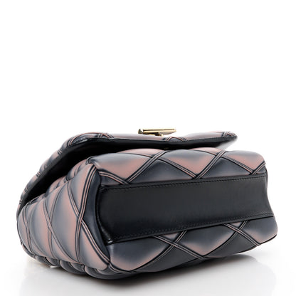 Louis Vuitton Lambskin Malletage Top Handle GO-14 MM Black Pink 5 of 10