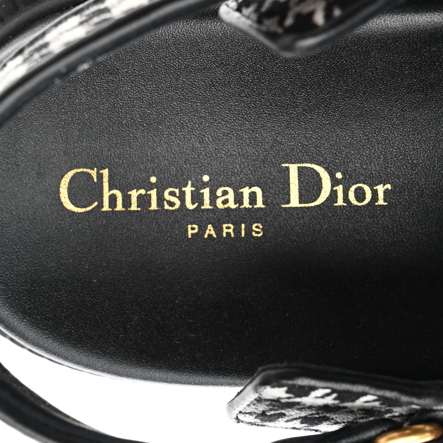 Christian Dior Houndstooth Fabric Dioract Sandals Black White 7 of 8