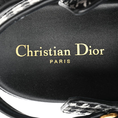 Christian Dior Houndstooth Fabric Dioract Sandals Black White 7 of 8