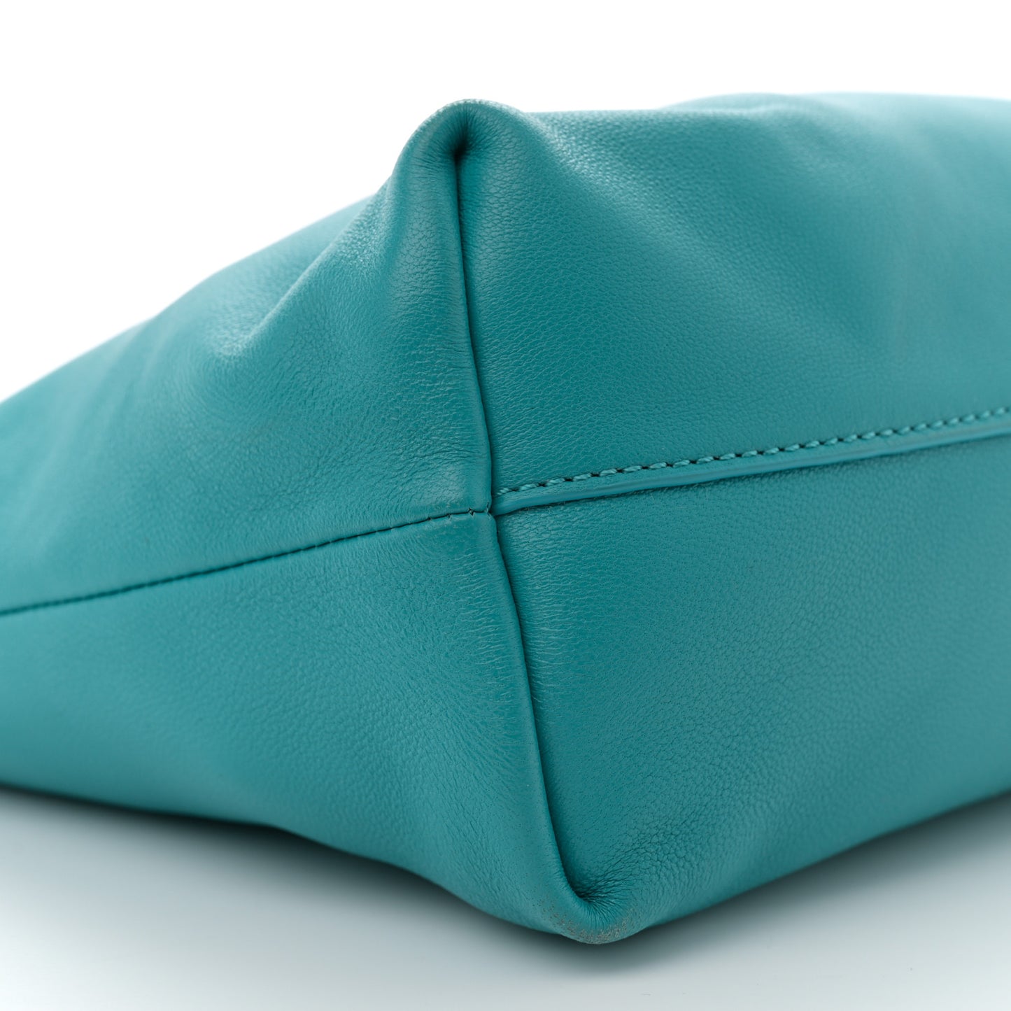 Mellow Nappa Medium Donut Chain Flamenco Knot Clutch Deep Turquoise