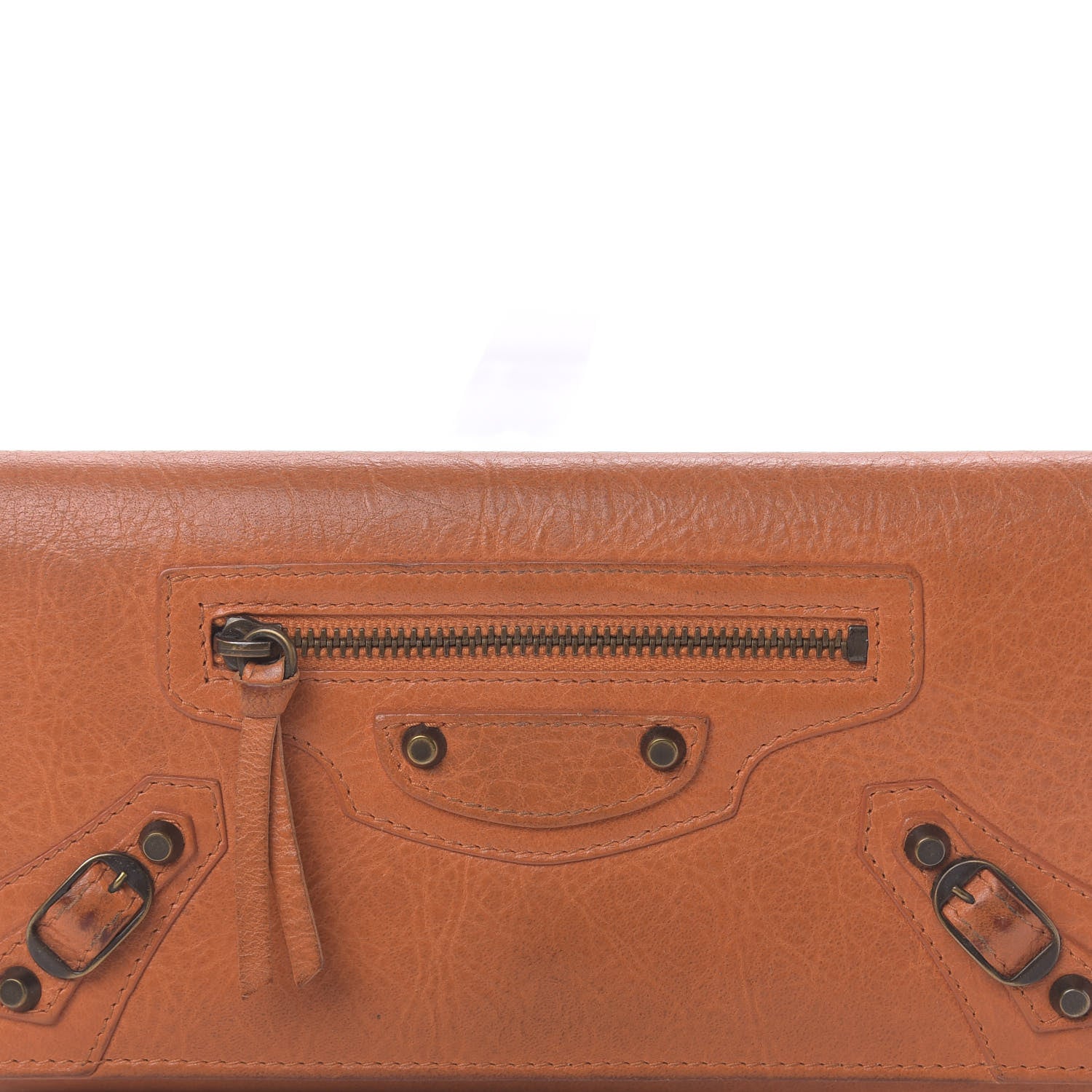 Balenciaga Agneau Classic Hardware Money Wallet Tangerine 12 of 13