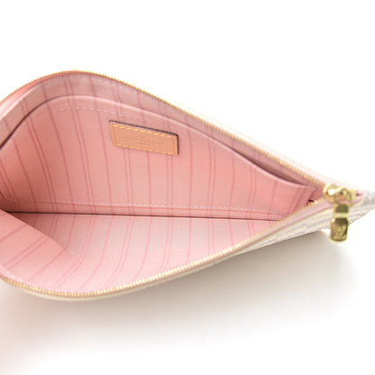 Louis Vuitton Damier Azur Neverfull MM GM Pochette Rose Ballerine 5 of 8
