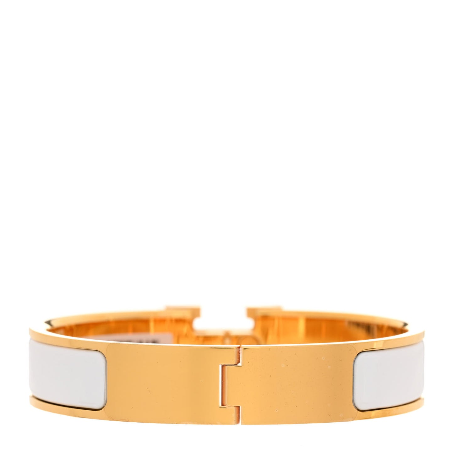 Enamel Narrow Clic Clac H Bracelet PM White