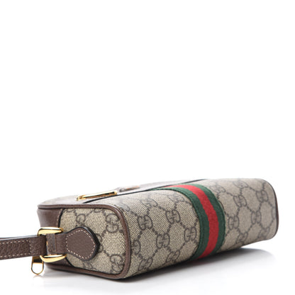 Gucci GG Supreme Monogram Web Mini Ophidia Shoulder Bag Brown 4 of 12