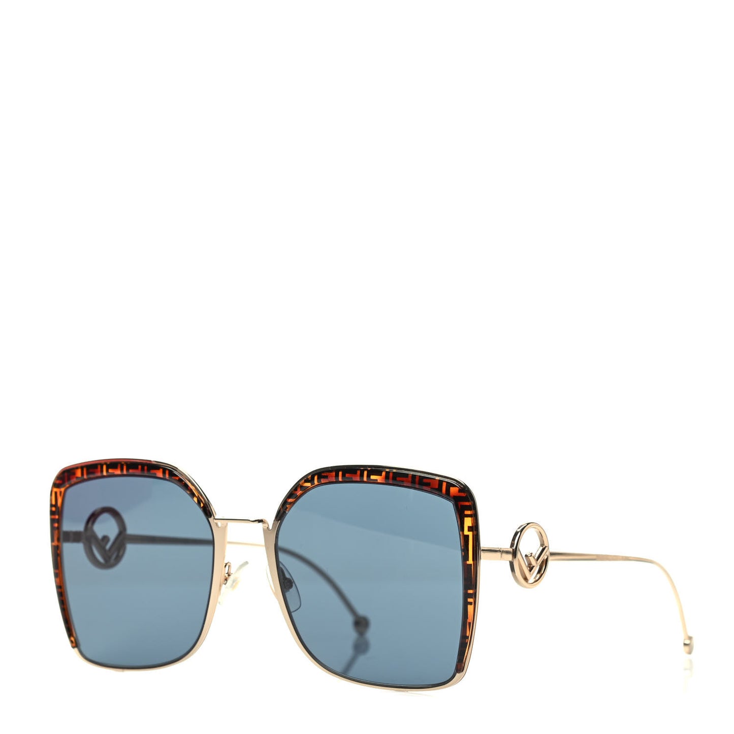 Metal Acetate F is Fendi FF Square Sunglasses FF 0294/S Gold Havana