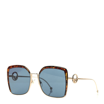 Fendi Metal Acetate F is Fendi FF Square Sunglasses FF 0294/S Gold Havana 1 of 6