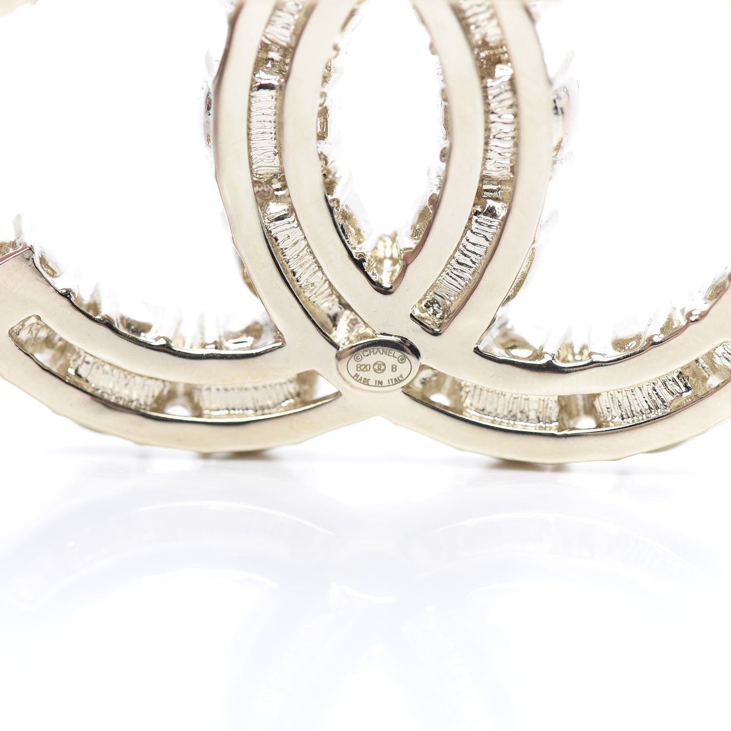 Chanel Crystal Pearl CC Dazzling Domino Brooch Gold 4 of 5