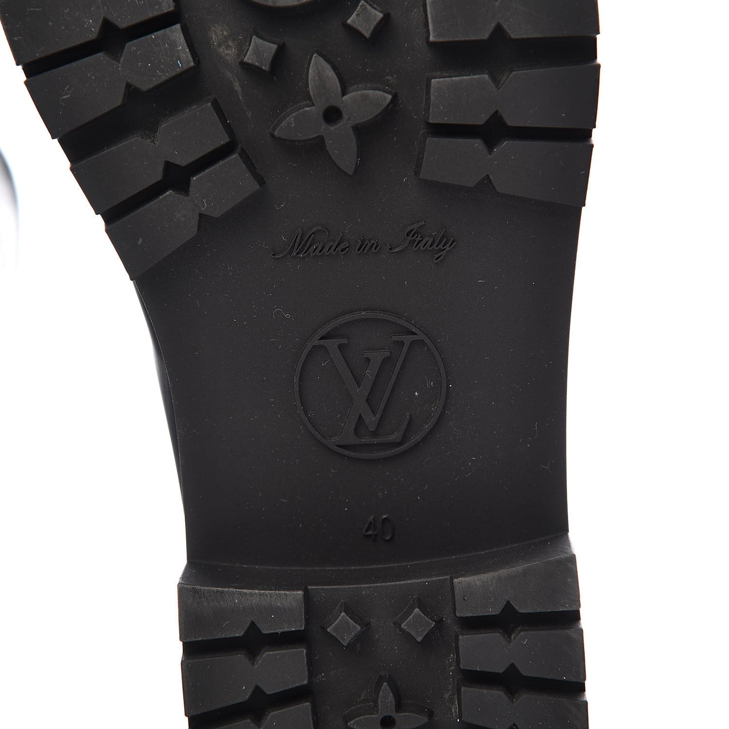 Rubber Embossed Monogram Drops Flat Half Boots 40 Black