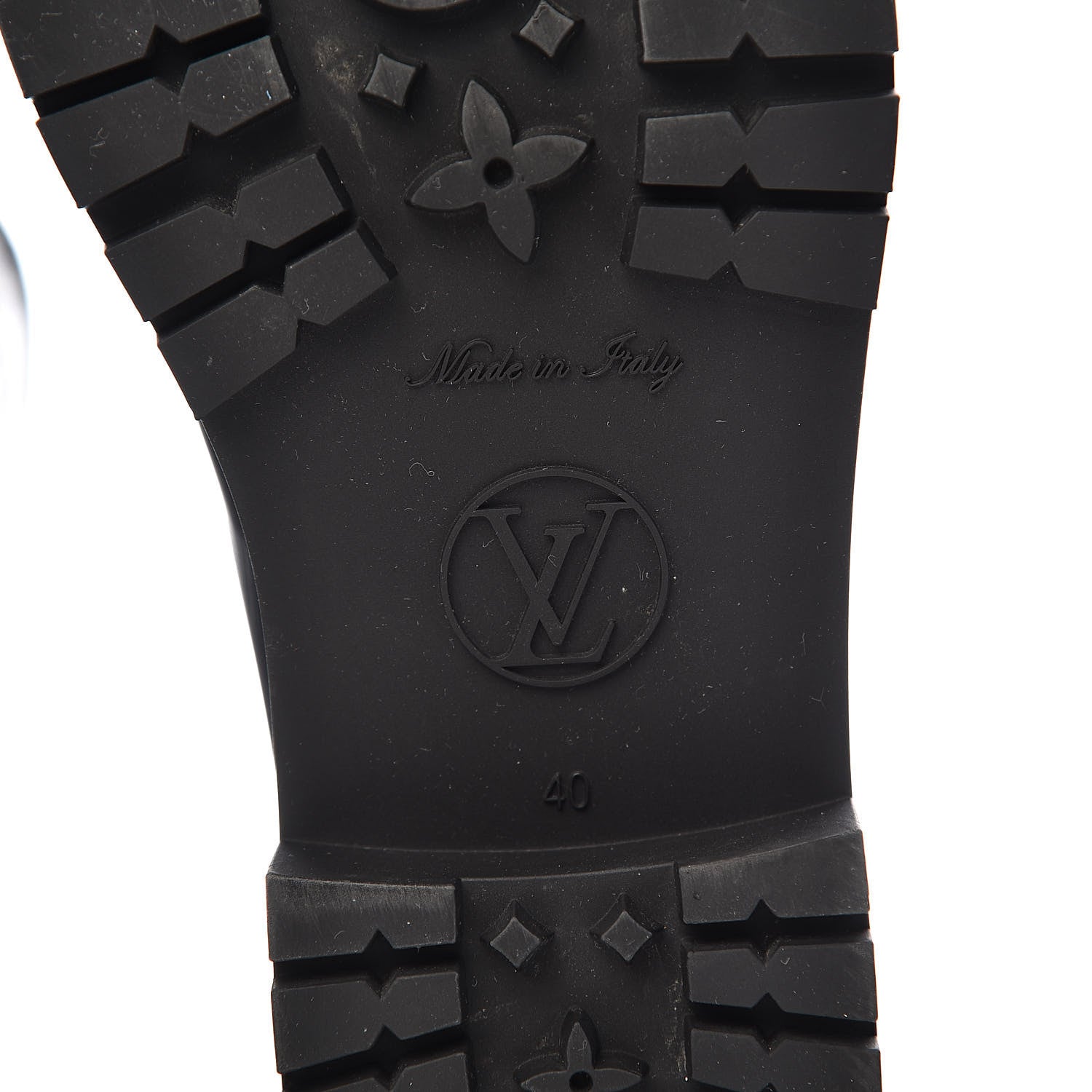 Louis Vuitton Rubber Embossed Monogram Drops Flat Half Boots 40 Black 7 of 9