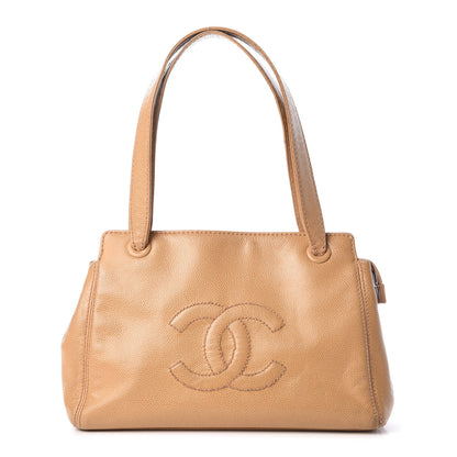Chanel Caviar CC Shoulder Bag Beige 1 of 16
