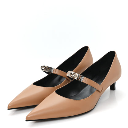 Hermes Calfskin Kiara 40 Pumps 38 Naturel Clair 4 of 10