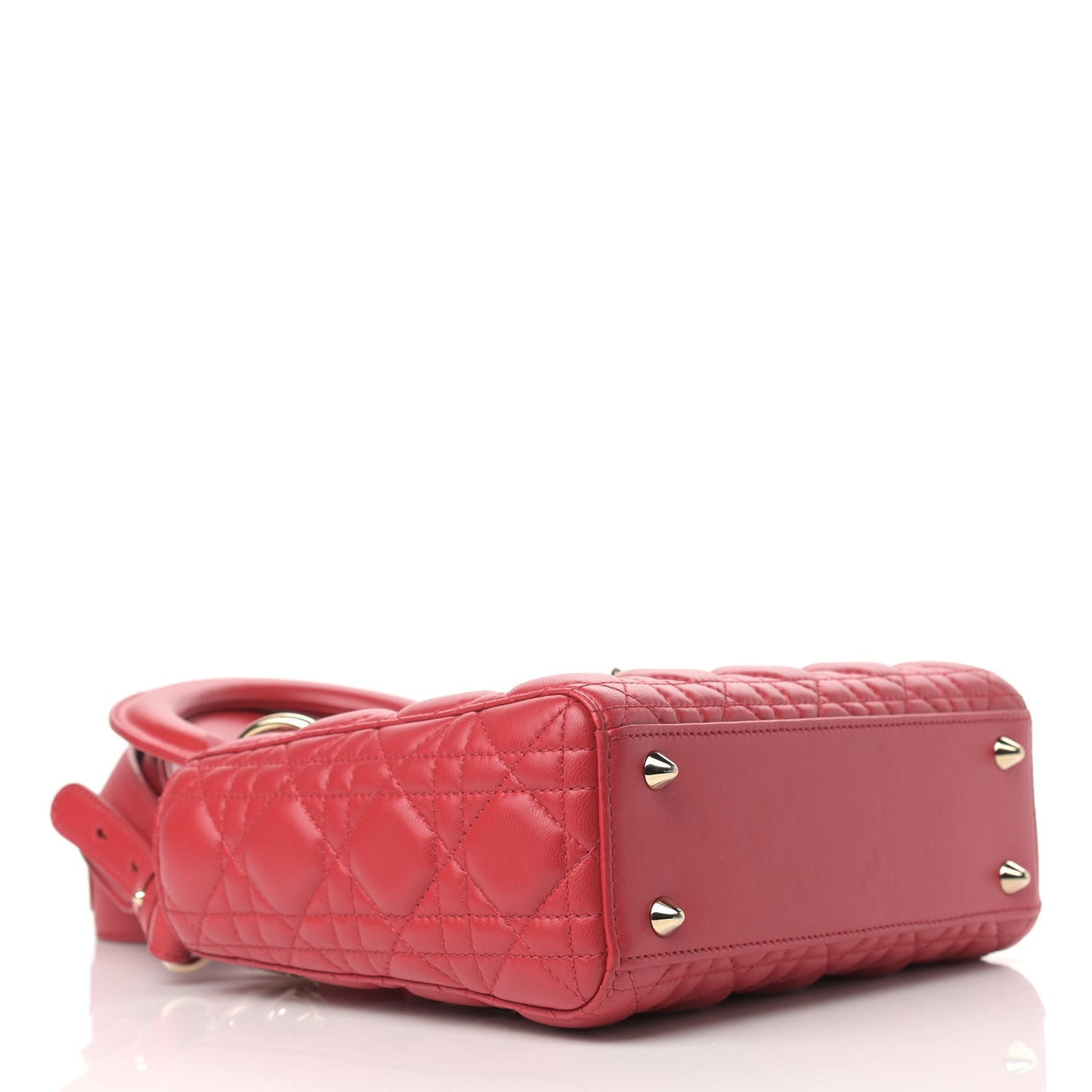 Lambskin Cannage Small Lucky Badges My Lady Dior Red