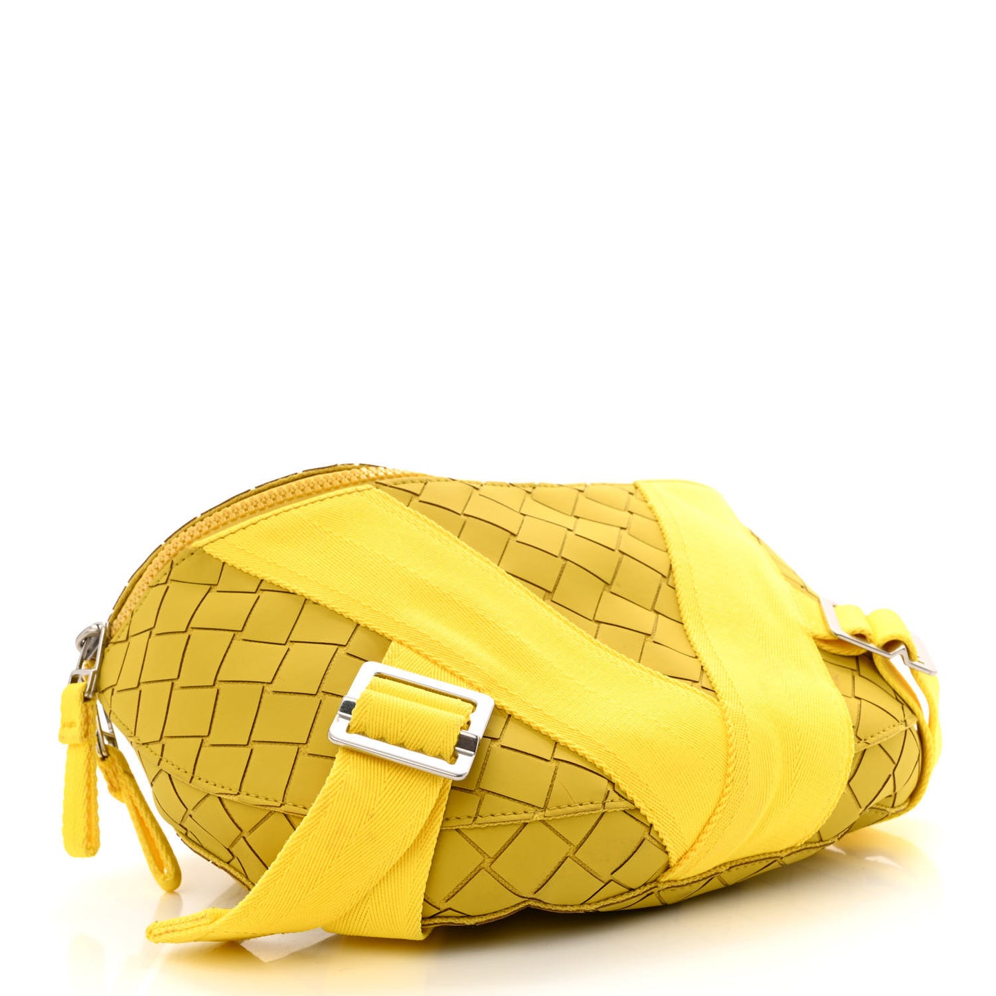 Nappa Intrecciato Carved Panels Belt Bag Yellow