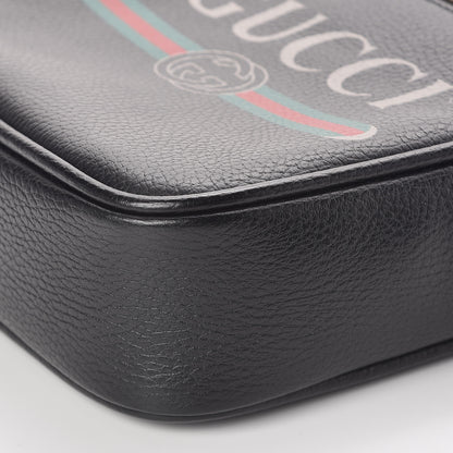 Gucci Grained Calfskin Logo Messenger Bag Black 9 of 9