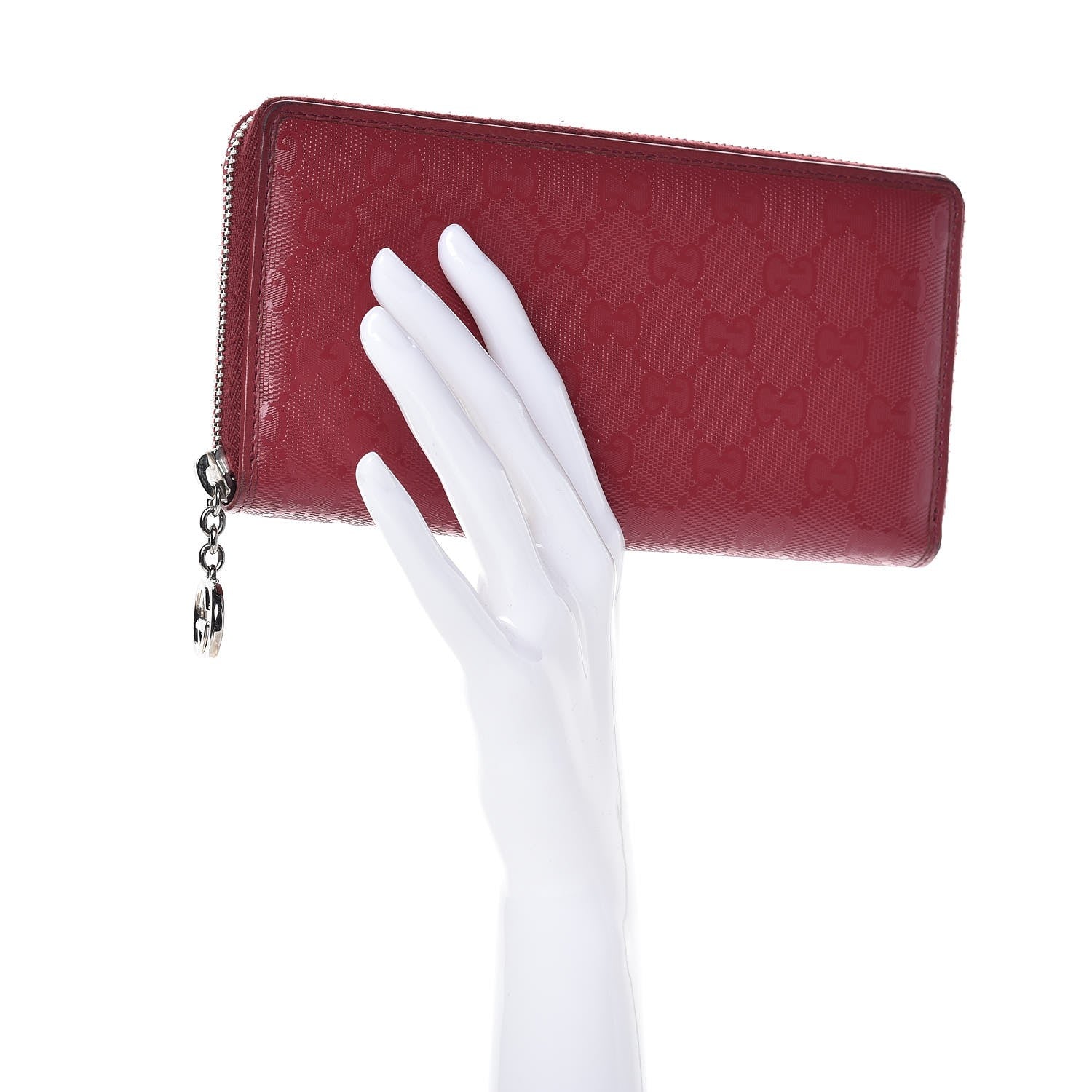 Gucci Imprime Monogram GG Pierce Zip Around Wallet Red 2 of 14