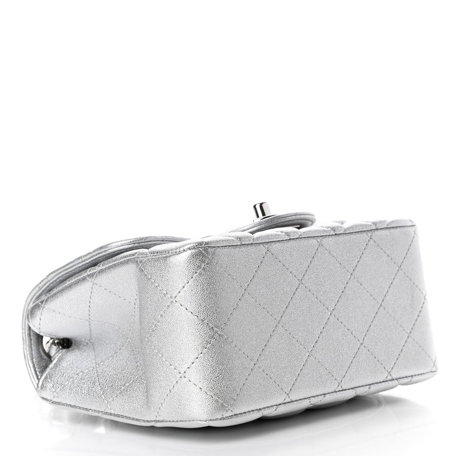 Chanel Metallic Lambskin Quilted Mini Square Flap Silver 3 of 4