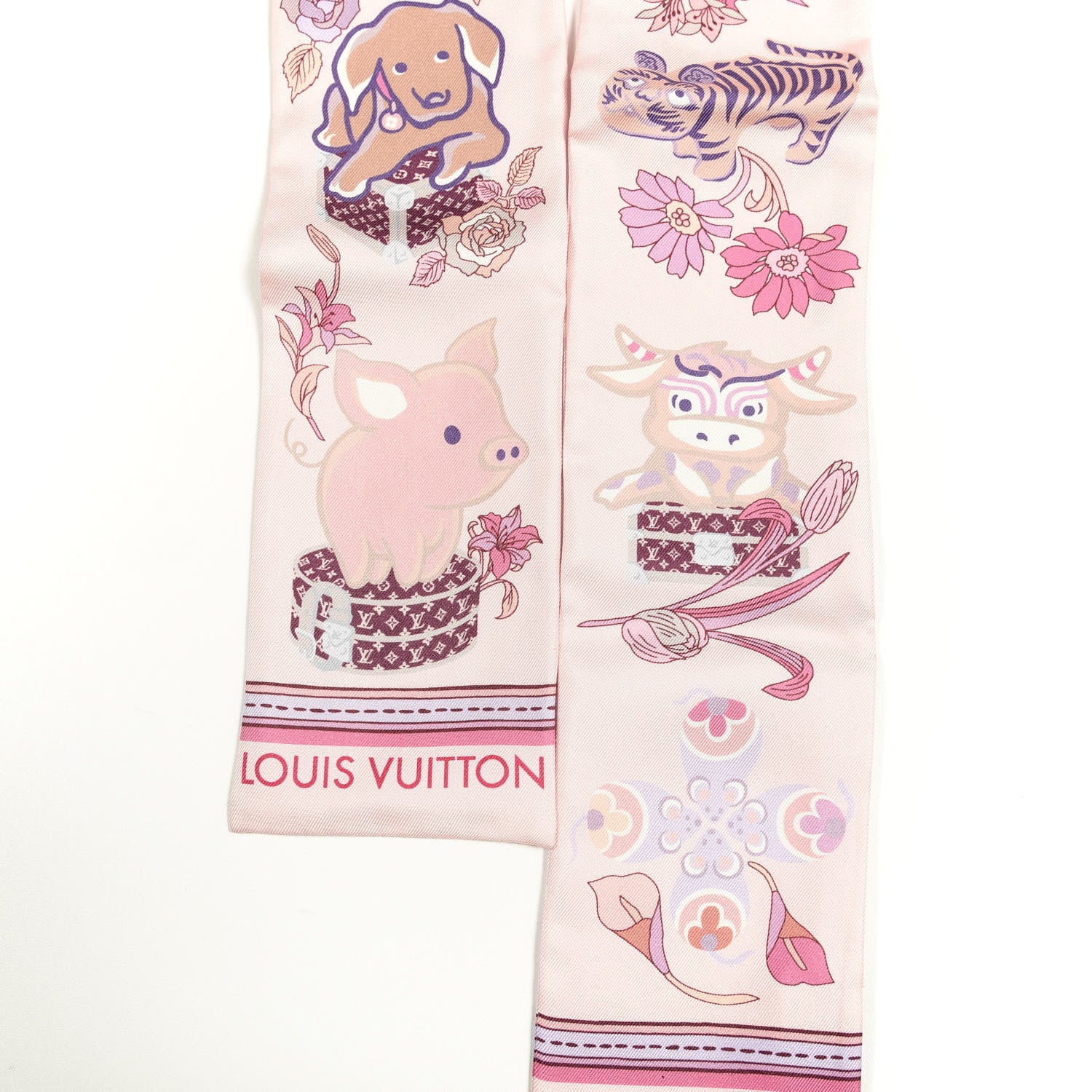 Louis Vuitton Silk Monogram Superstition Bandeau Light Pink 3 of 4