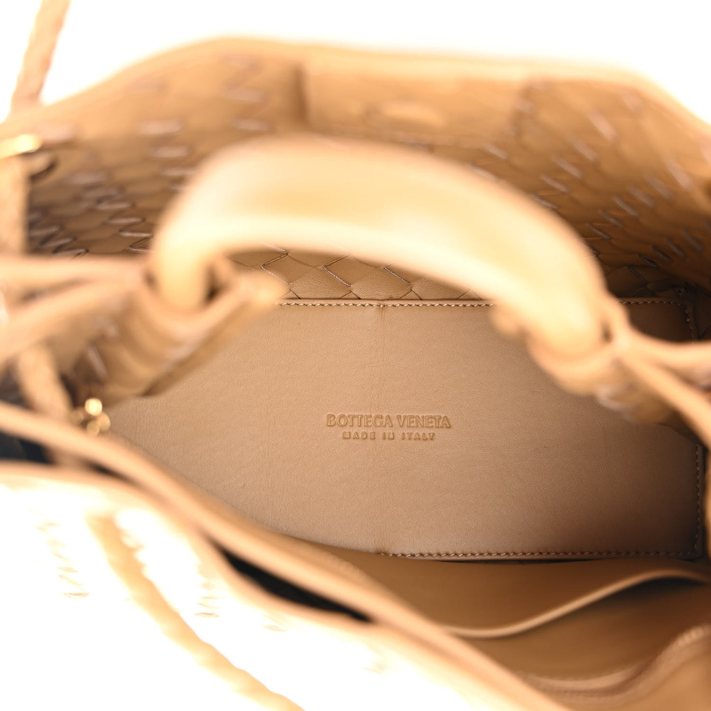 Nappa Intrecciato Small Andiamo Shoulder Bag Dark Praline