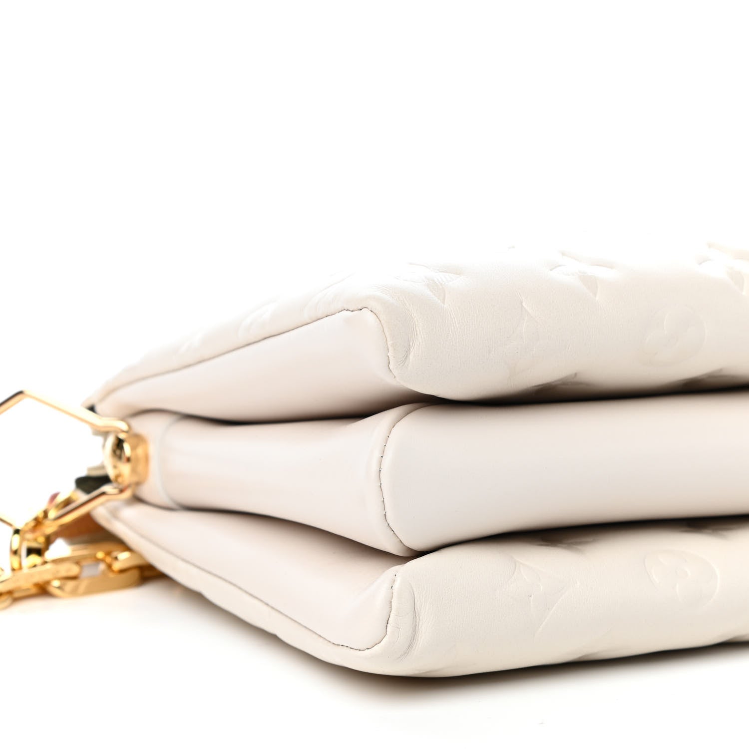 Louis Vuitton Lambskin Embossed Monogram Coussin PM Beige Cream 7 of 8