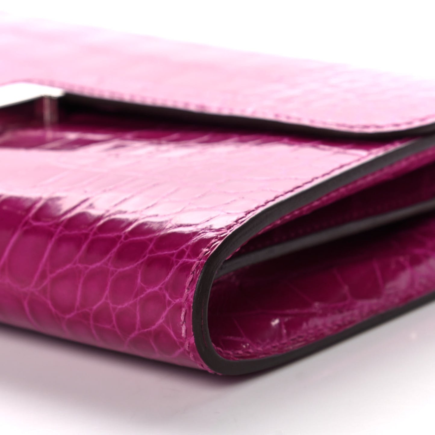 Shiny Alligator Constance Long Wallet Rose Scheherazade