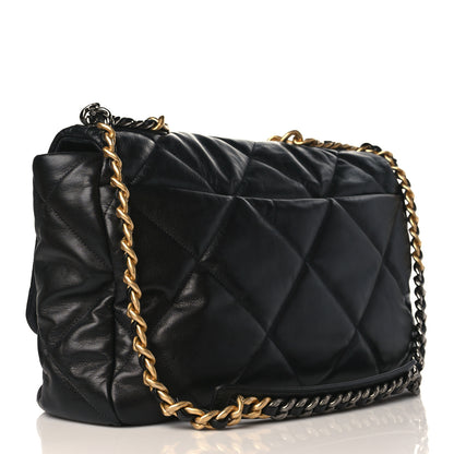 Chanel Goatskin Quilted Maxi Chanel 19 Flap Black 3 of 9