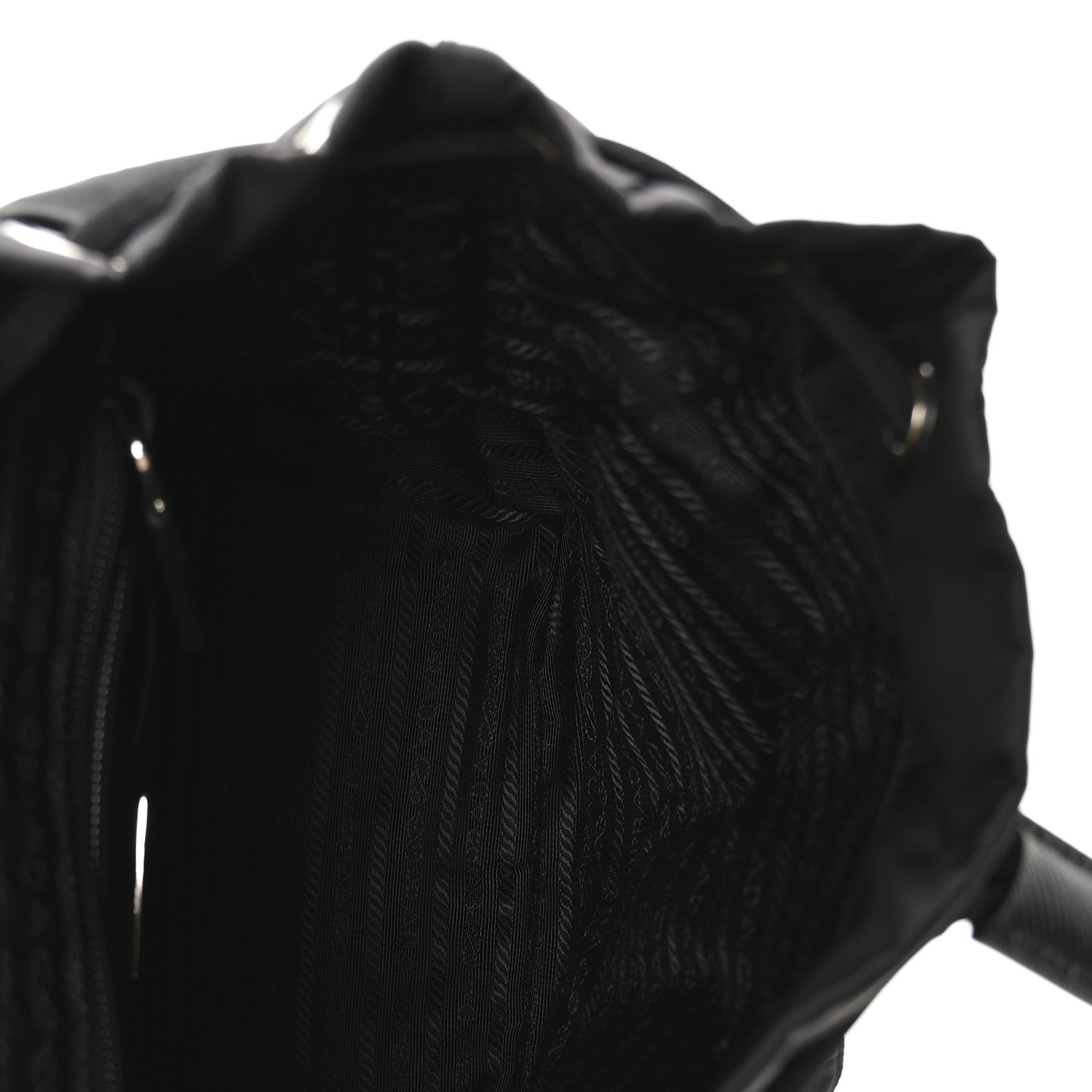 Prada Tessuto Nylon Saffiano Small Backpack Black 5 of 9