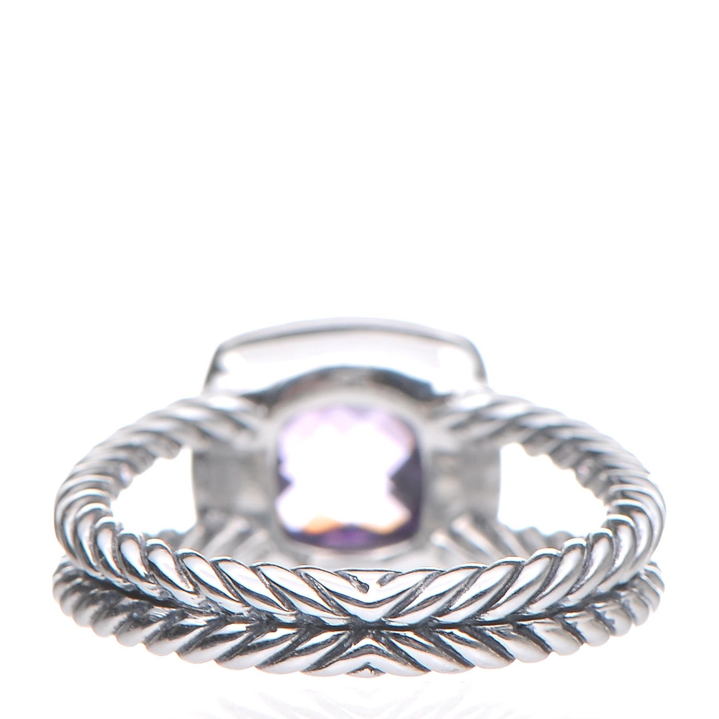 Sterling Silver Diamond Amethyst 7mm Petite Albion Ring 54 6.75