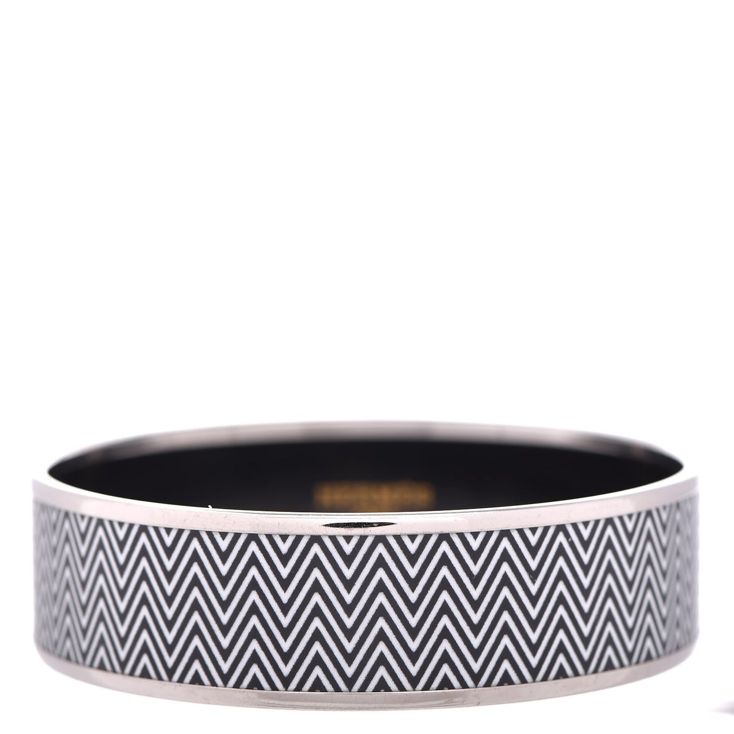 Enamel Printed Chevron Wide Bracelet 65 Black