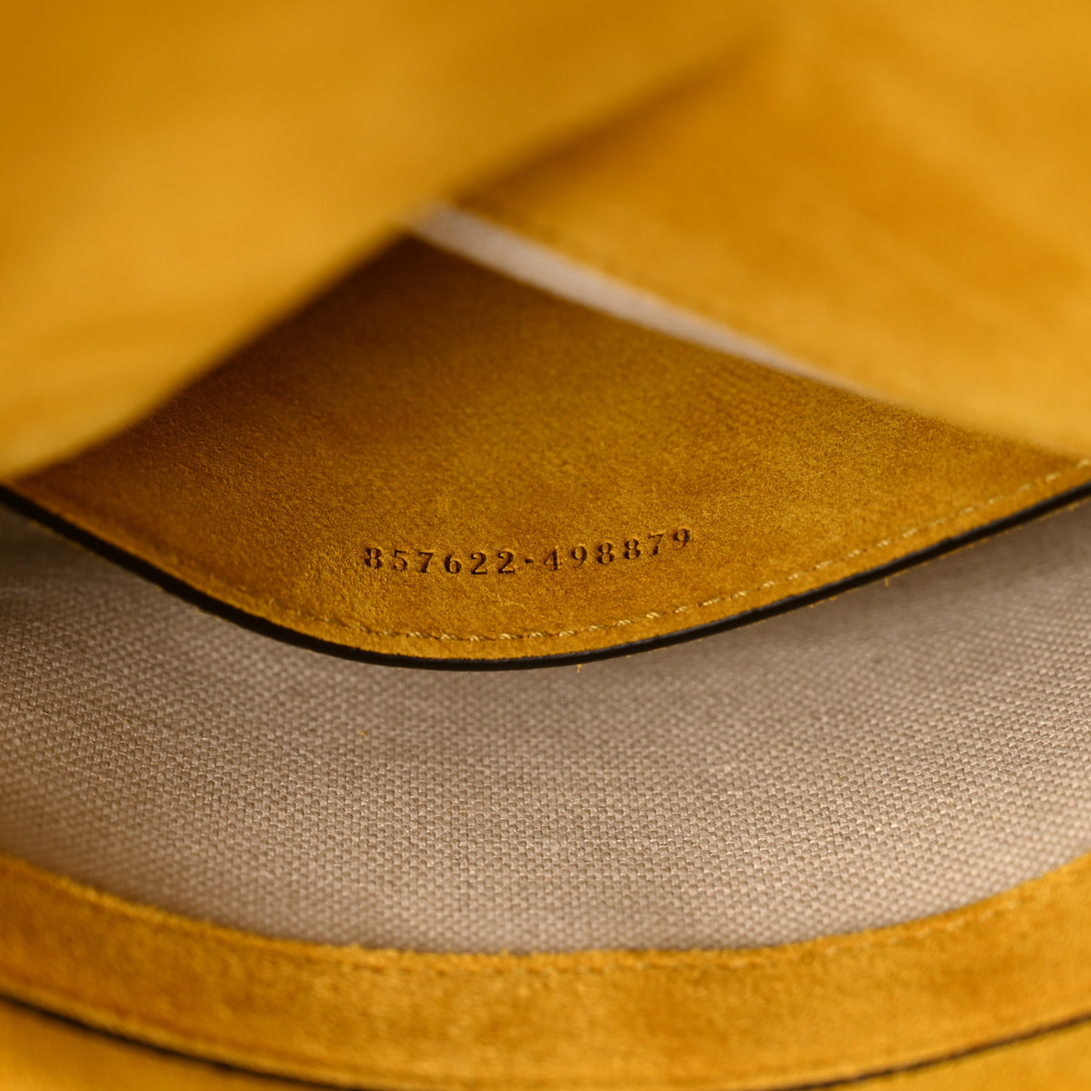 Micro GG Suede Medium Chain Shoulder Bag Yellow
