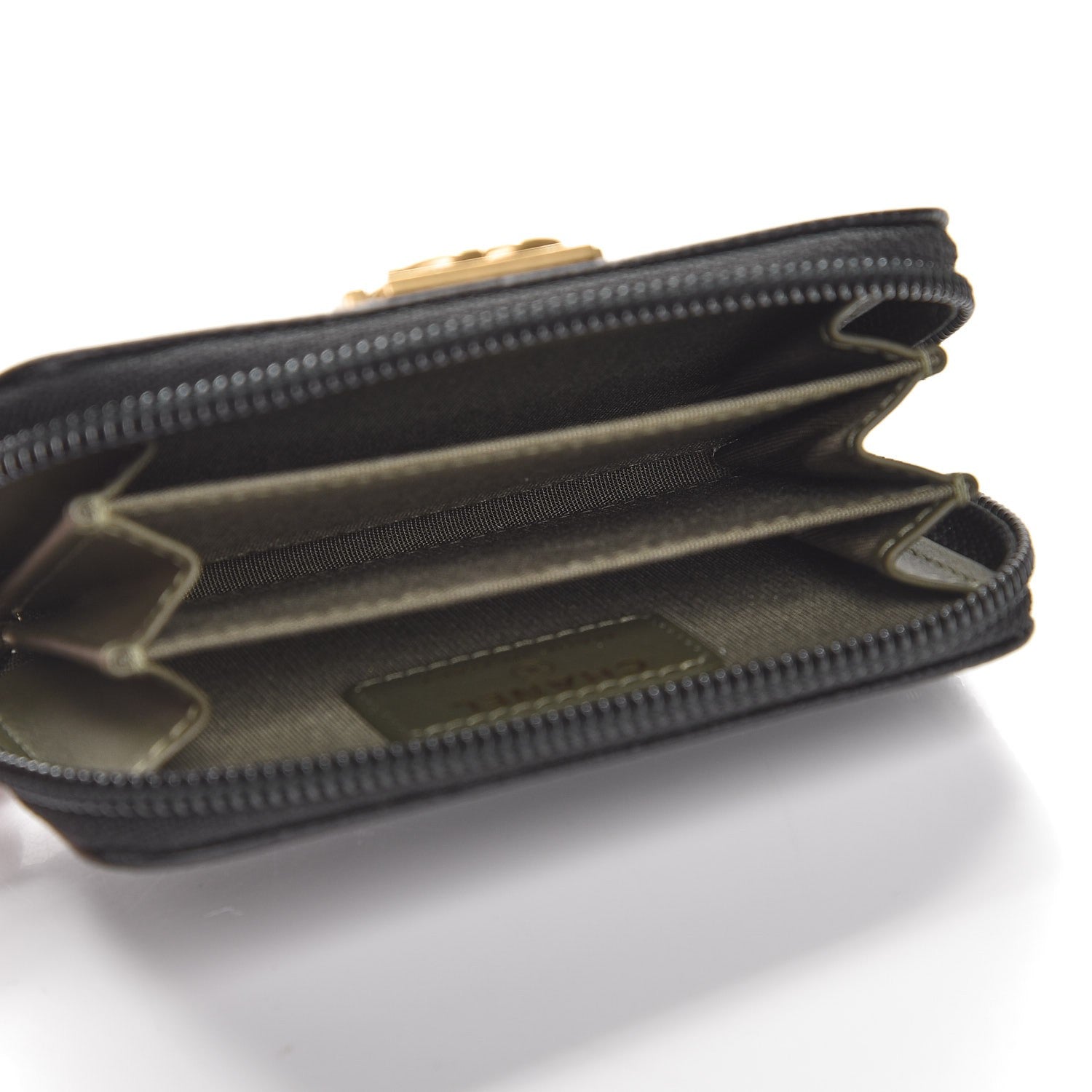 Chanel Caviar Quilted Boy Zip Around Coin Purse Wallet Black 5 of 8